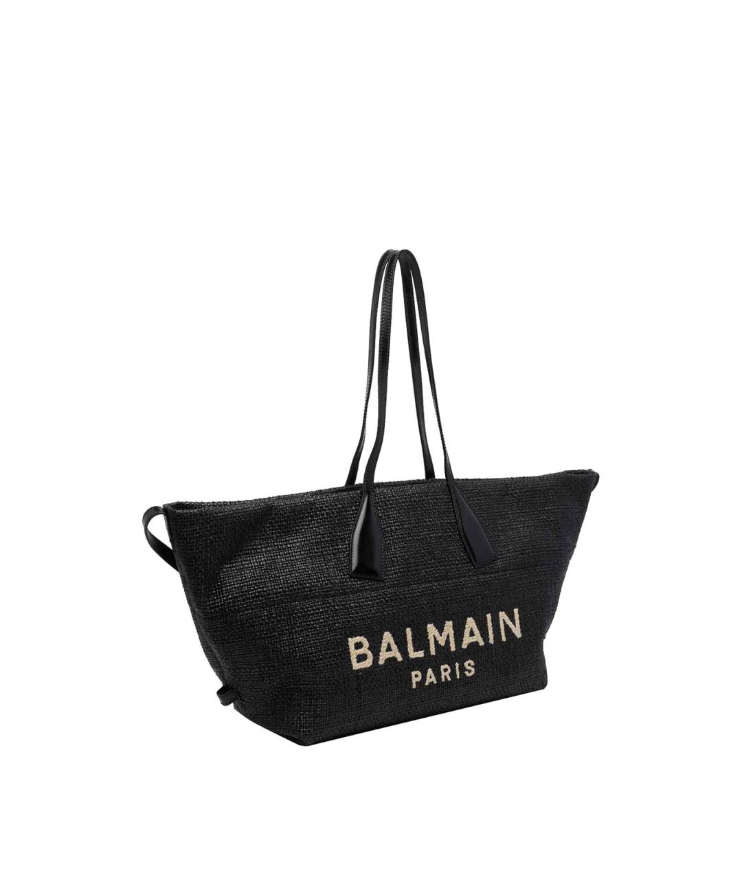 BALMAIN Черная плетеная сумка тоут, фото 2