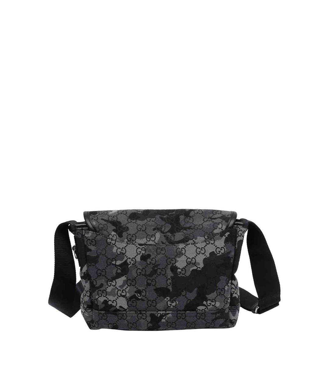 GUCCI Антрацитовая жаккардовая сумка на плечо, фото 3