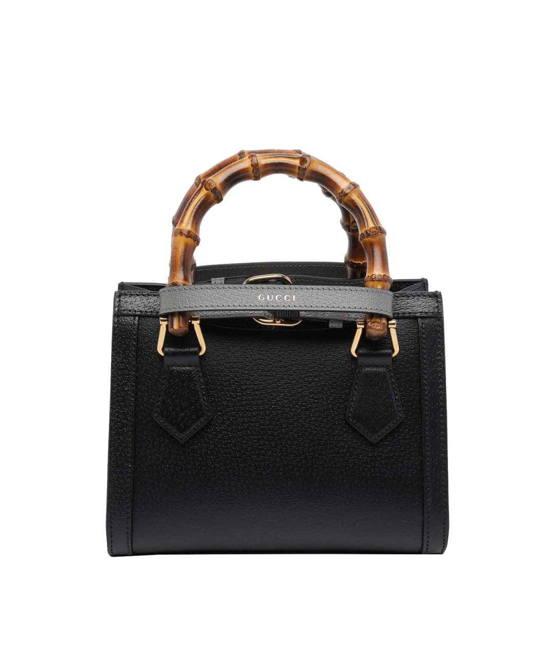 GUCCI Черная кожаная сумка тоут, фото 3