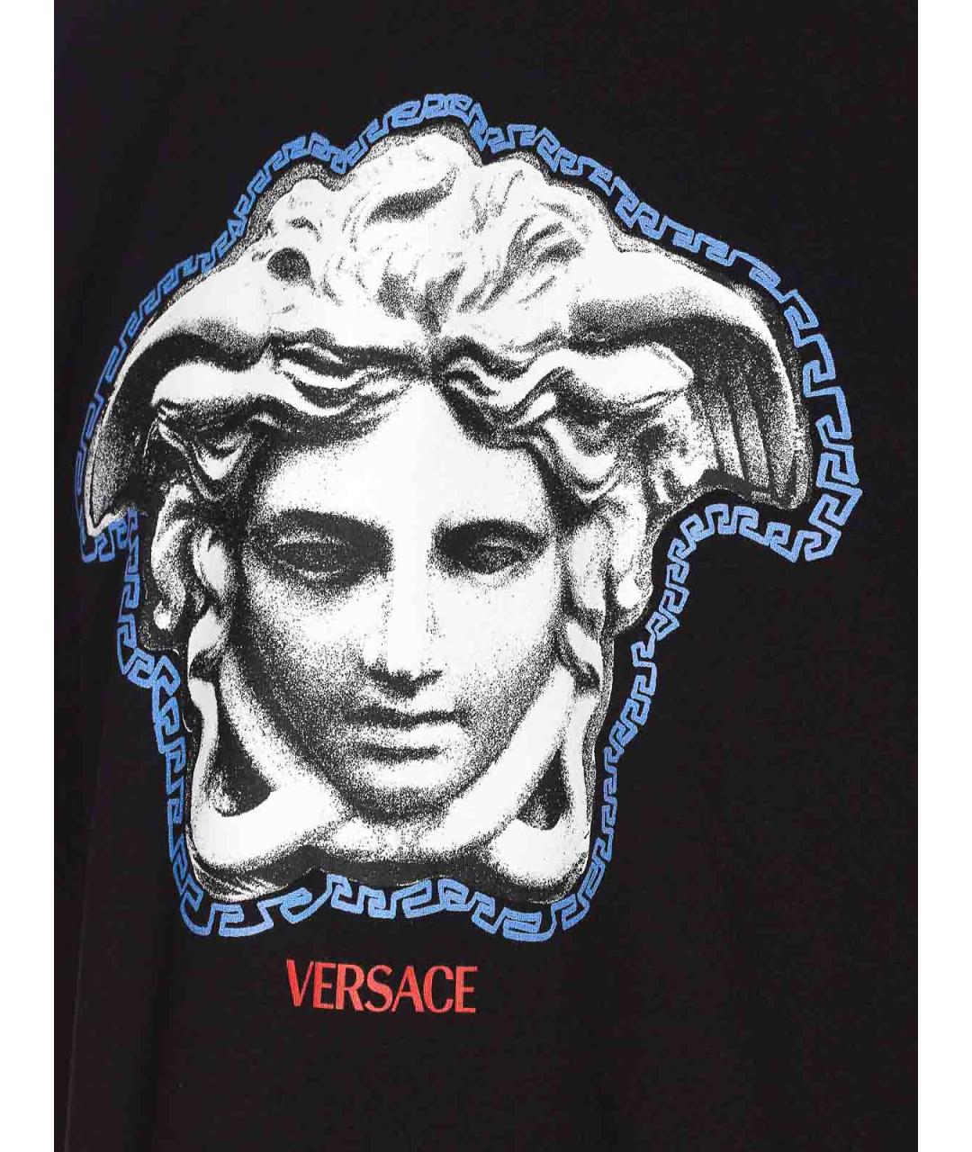 VERSACE Черная хлопковая футболка, фото 3