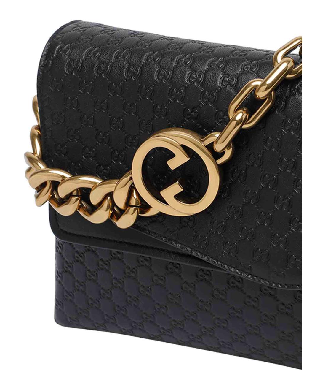 GUCCI Черная кожаная сумка через плечо, фото 4
