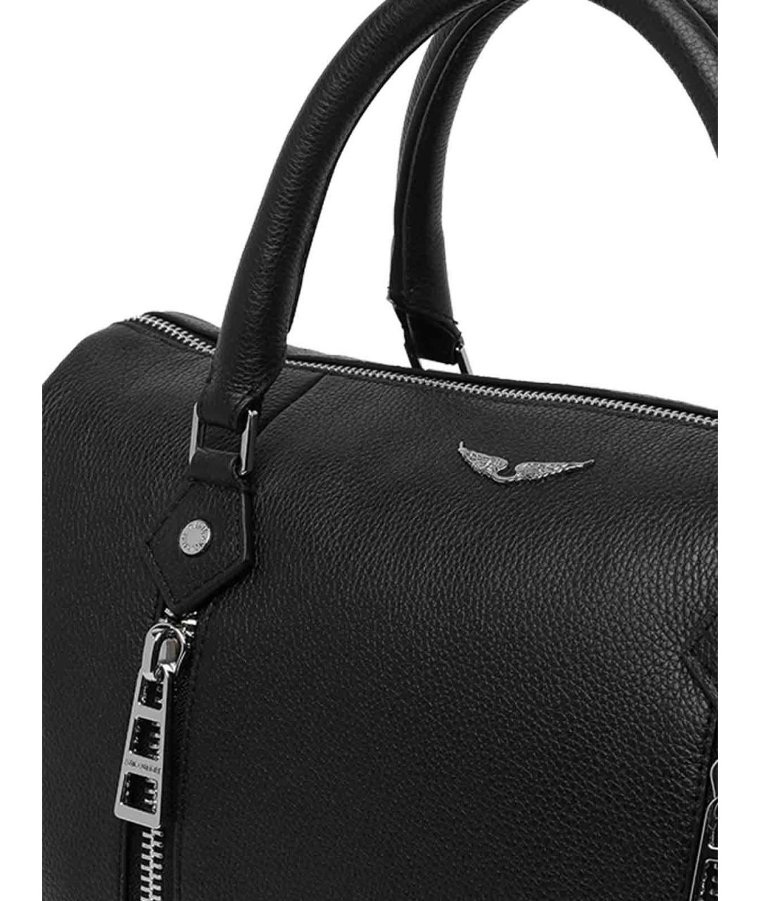ZADIG & VOLTAIRE Черная кожаная сумка тоут, фото 4