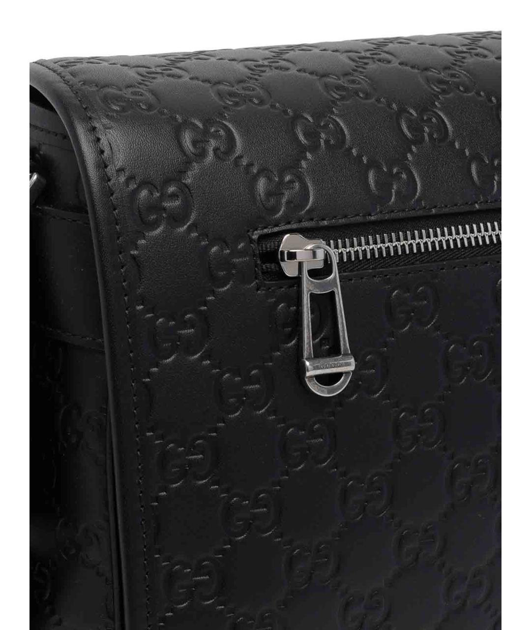 GUCCI Черная кожаная сумка на плечо, фото 4