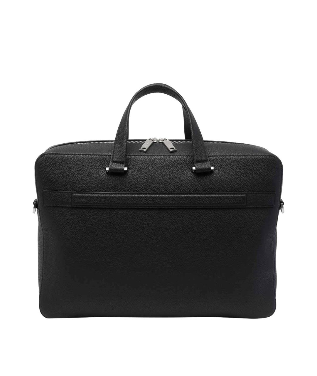 FERRAGAMO Черный кожаный портфель, фото 3