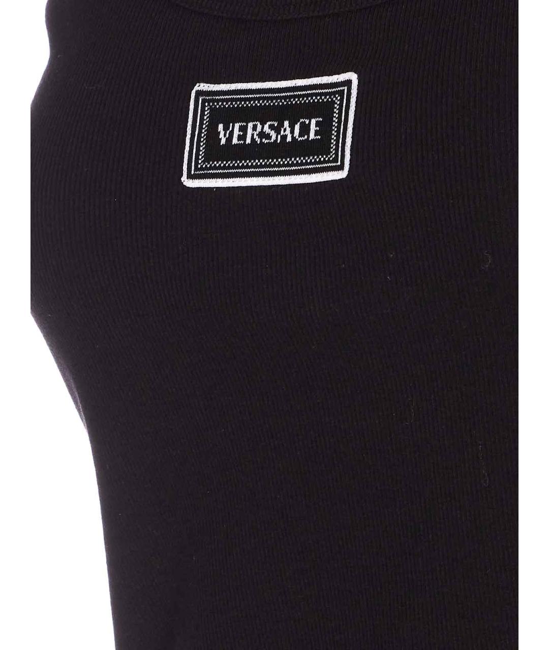 VERSACE Черная хлопко-эластановая майка, фото 3