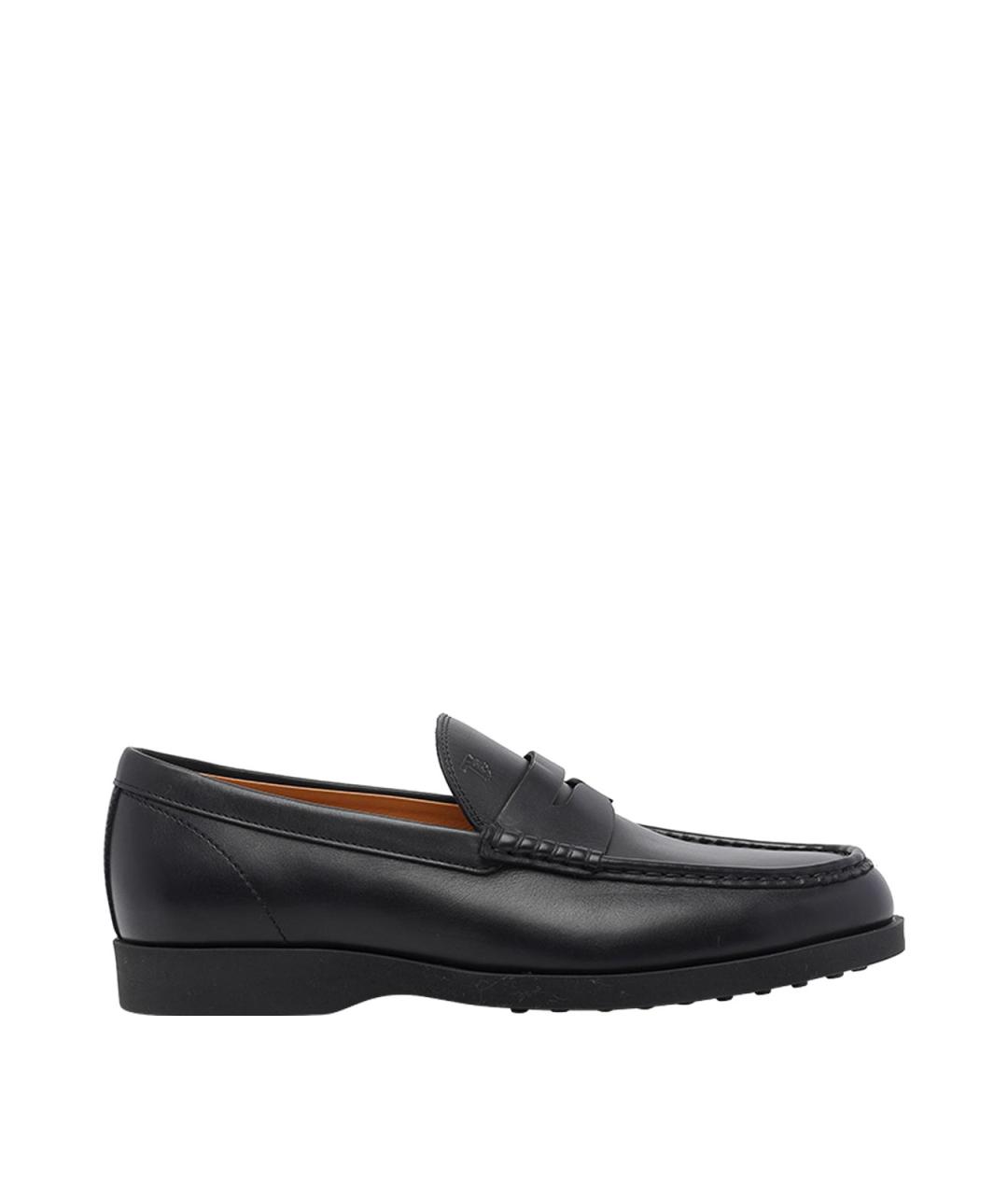 TOD'S Черные кожаные лоферы, фото 1