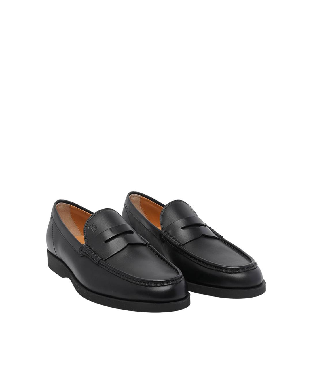TOD'S Черные кожаные лоферы, фото 2