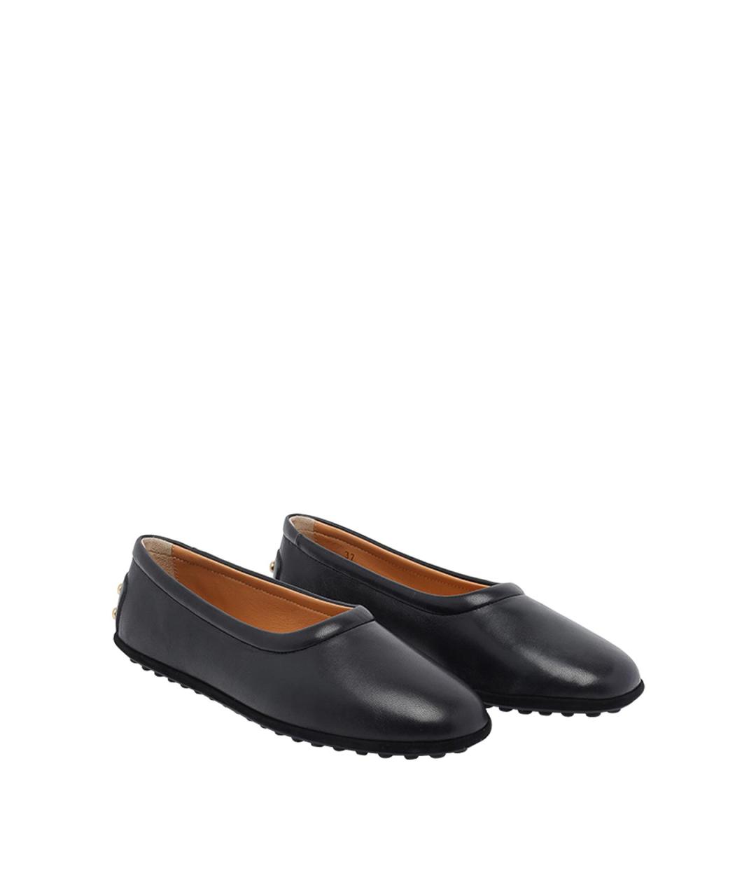 TOD'S Черные кожаные балетки, фото 2