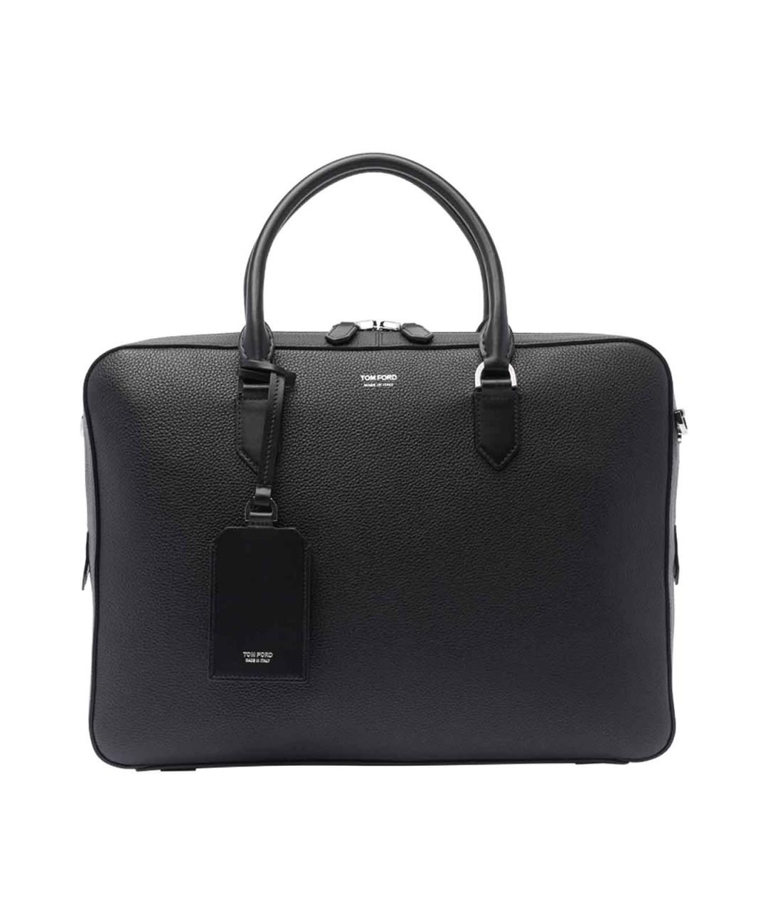 TOM FORD Черный кожаный портфель, фото 1