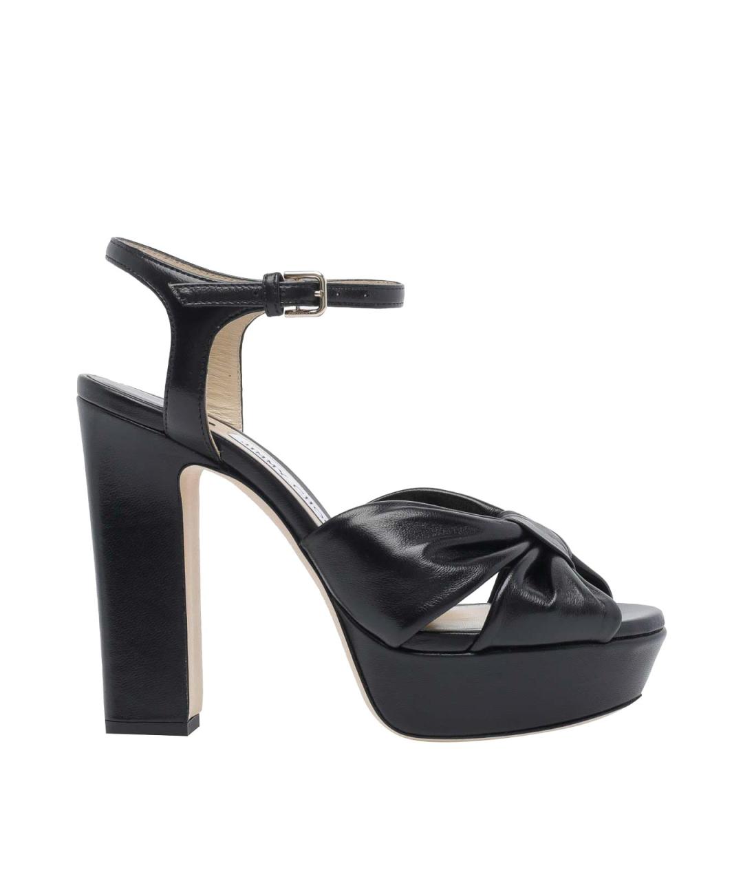 JIMMY CHOO Черные кожаные босоножки, фото 1