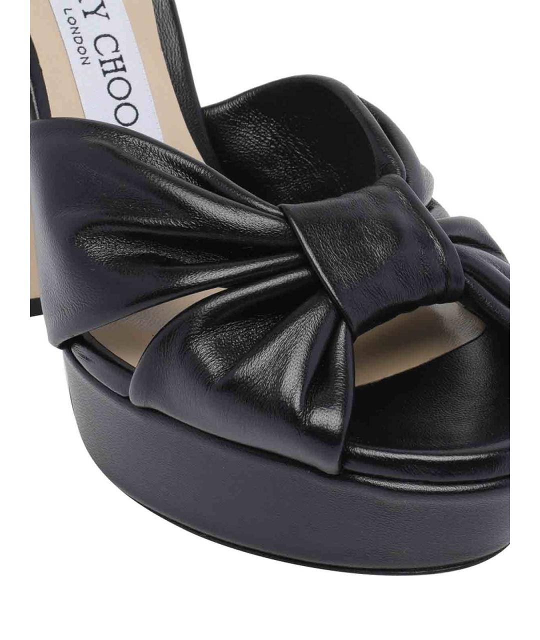 JIMMY CHOO Черные кожаные босоножки, фото 4