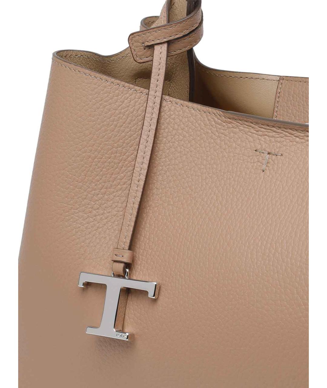 TOD'S Черная кожаная сумка тоут, фото 4