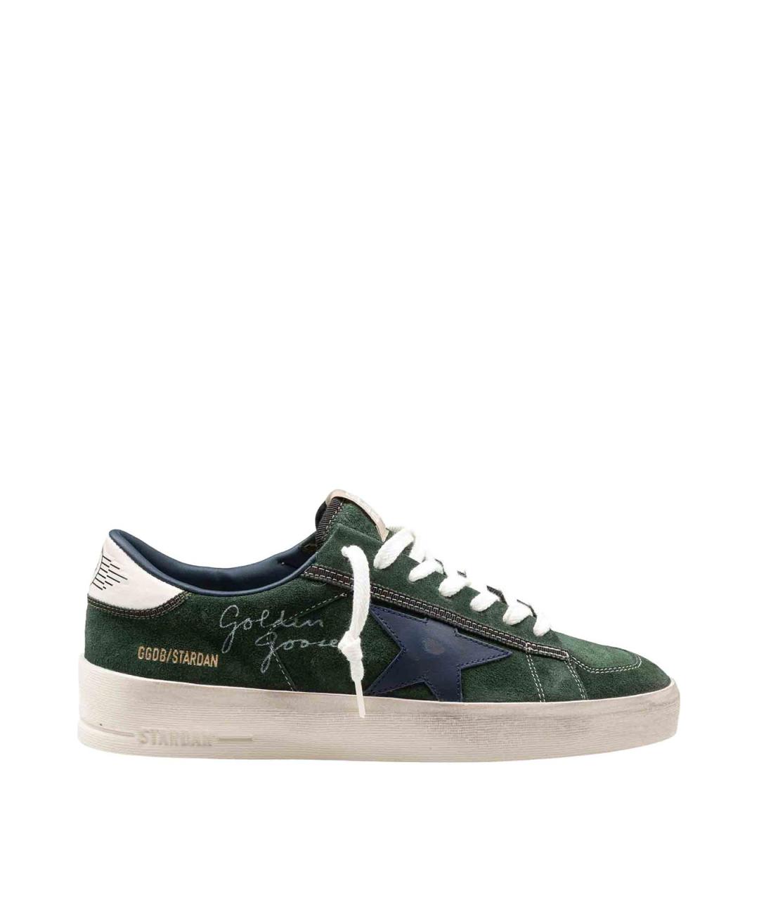 GOLDEN GOOSE DELUXE BRAND Зеленые кожаные низкие кроссовки / кеды, фото 1
