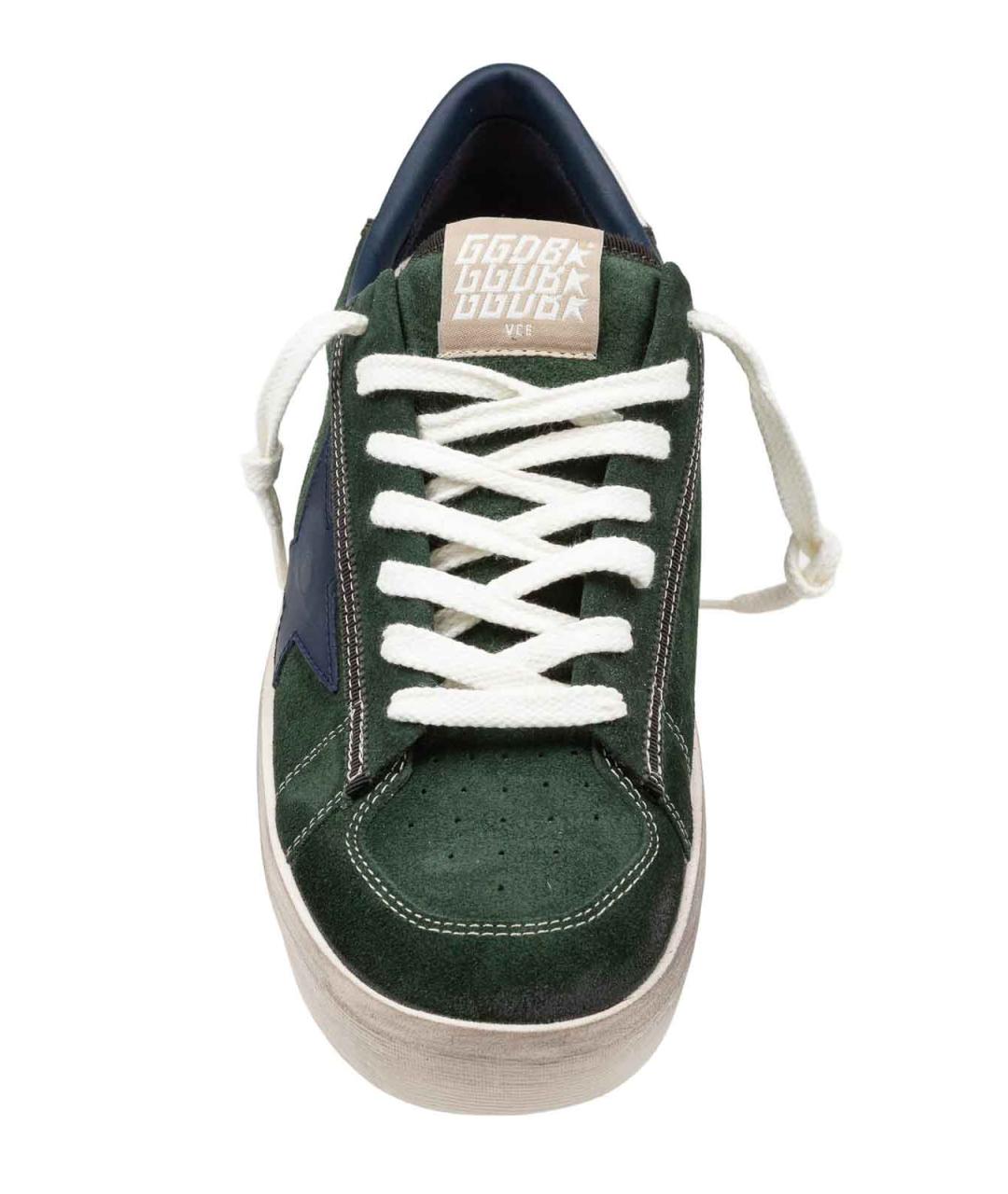 GOLDEN GOOSE DELUXE BRAND Зеленые кожаные низкие кроссовки / кеды, фото 3