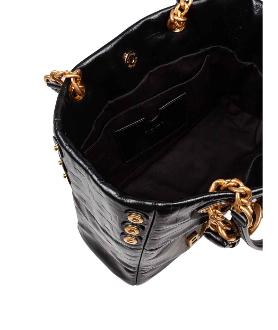 BALMAIN Черная кожаная сумка тоут, фото 4