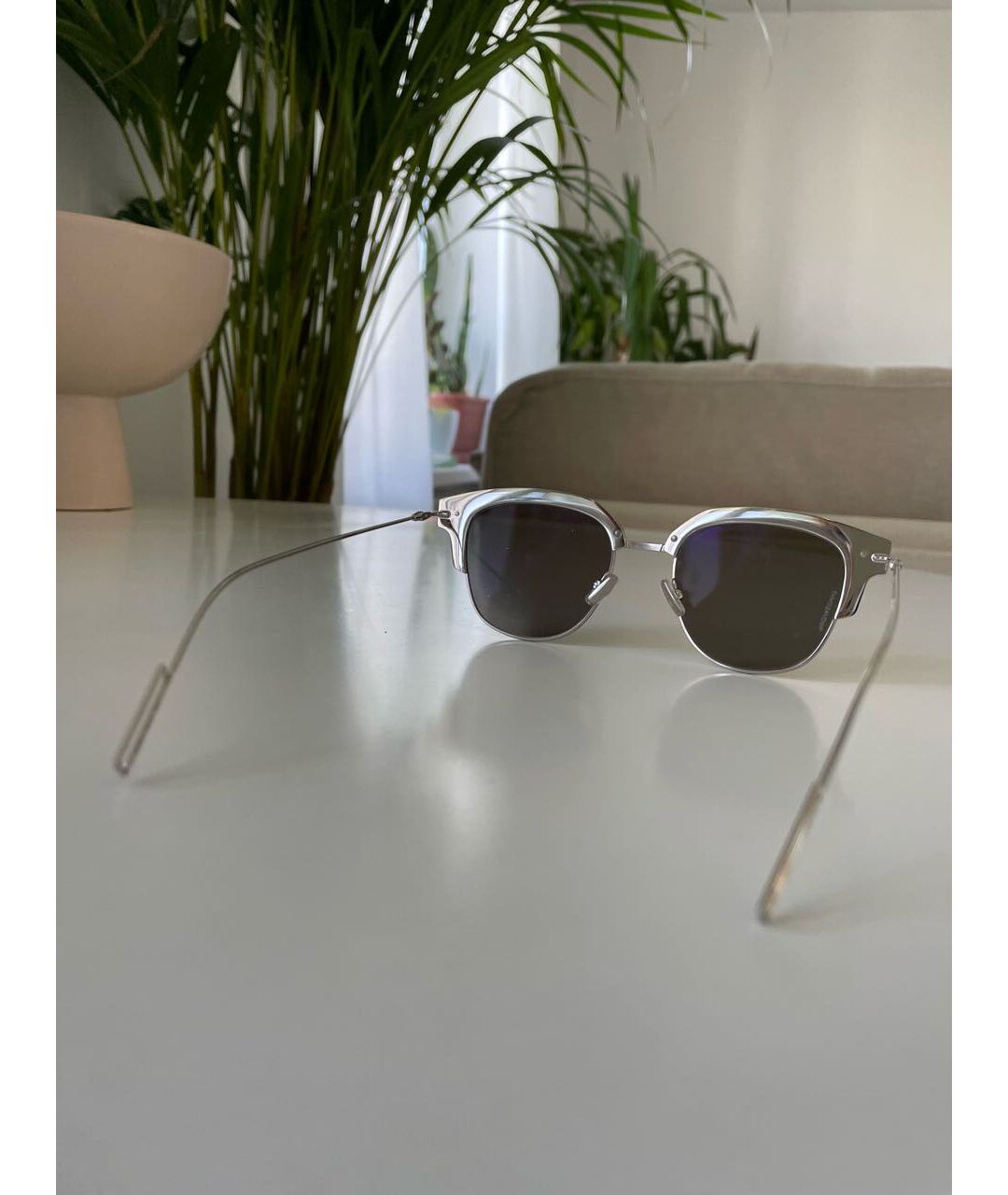 DIOR HOMME Черные металлические солнцезащитные очки, фото 4