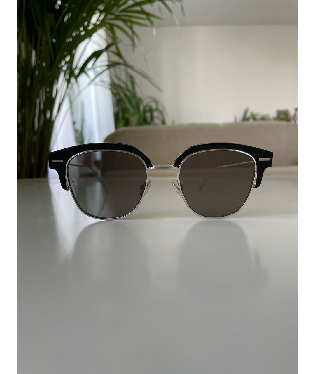 DIOR HOMME Черные металлические солнцезащитные очки, фото 2