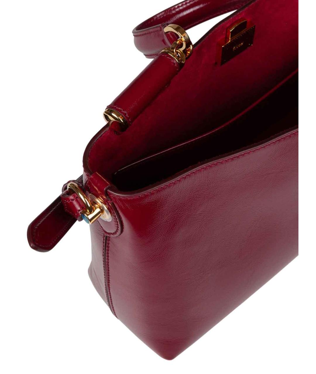 DOLCE&GABBANA Бордовая кожаная сумка тоут, фото 4