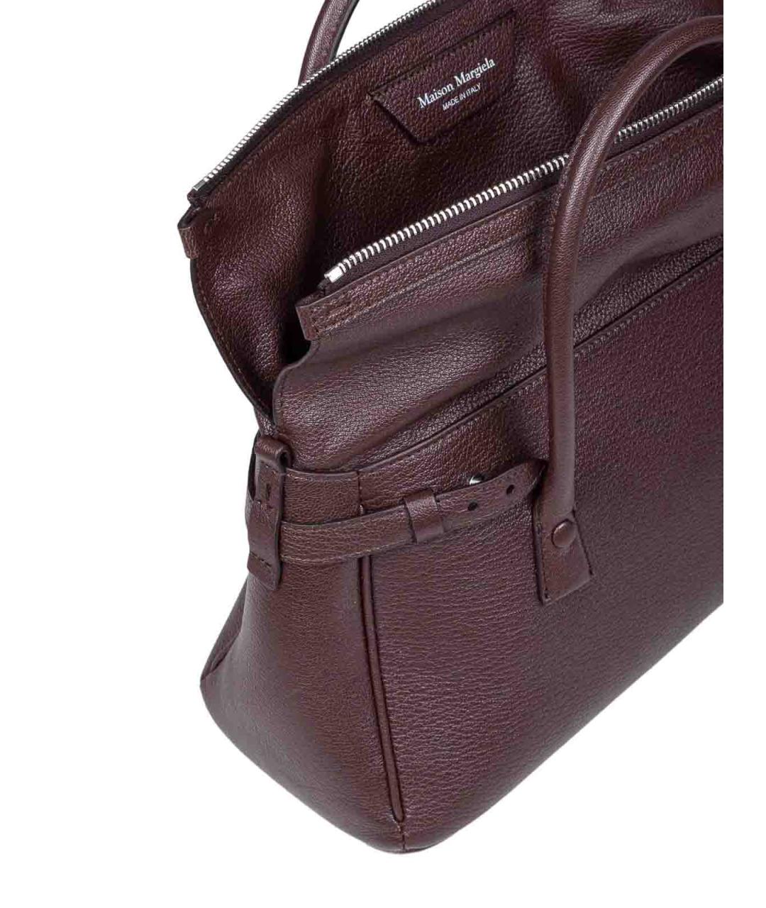 MAISON MARGIELA Коричневая кожаная сумка тоут, фото 4