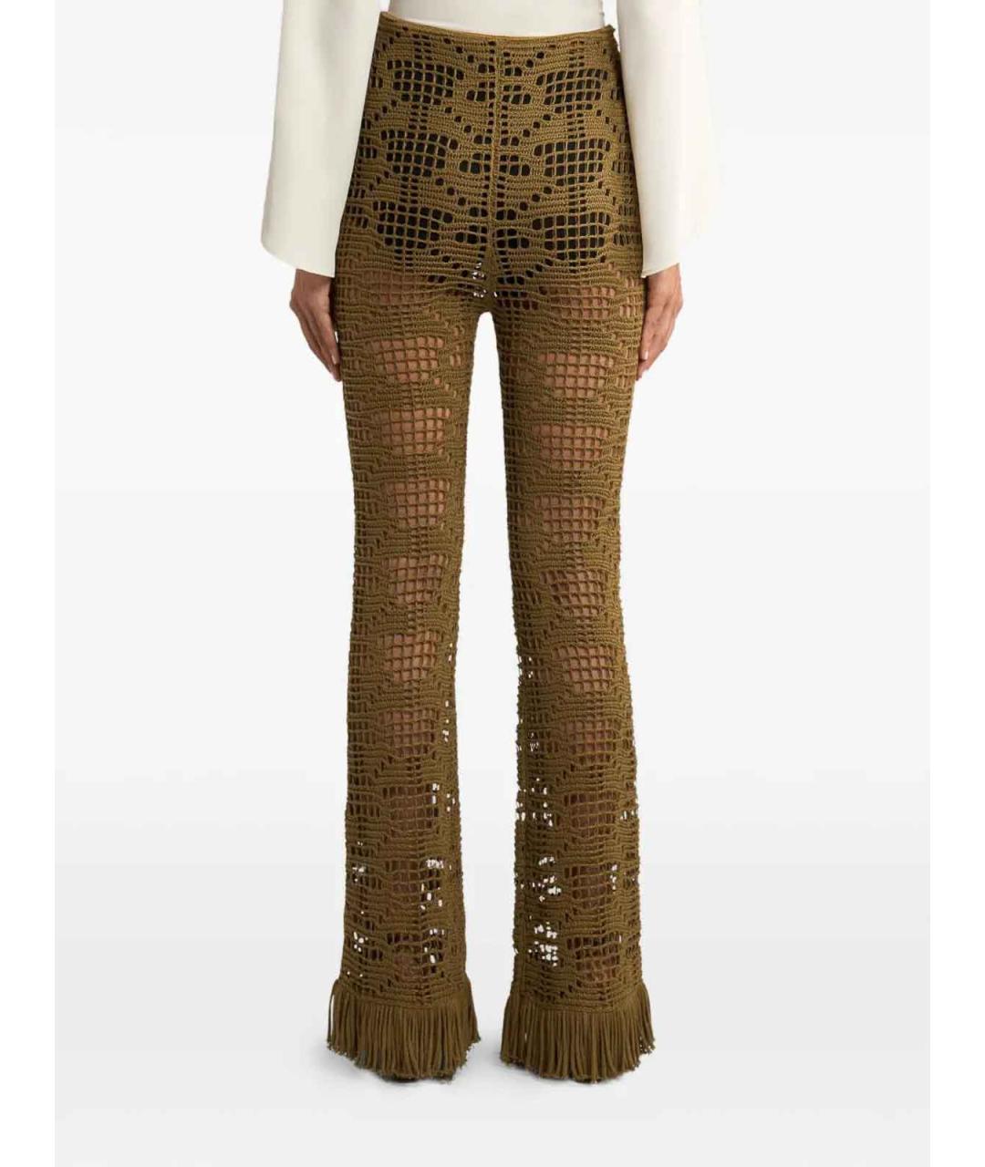 ETRO Зеленые хлопковые брюки широкие, фото 3