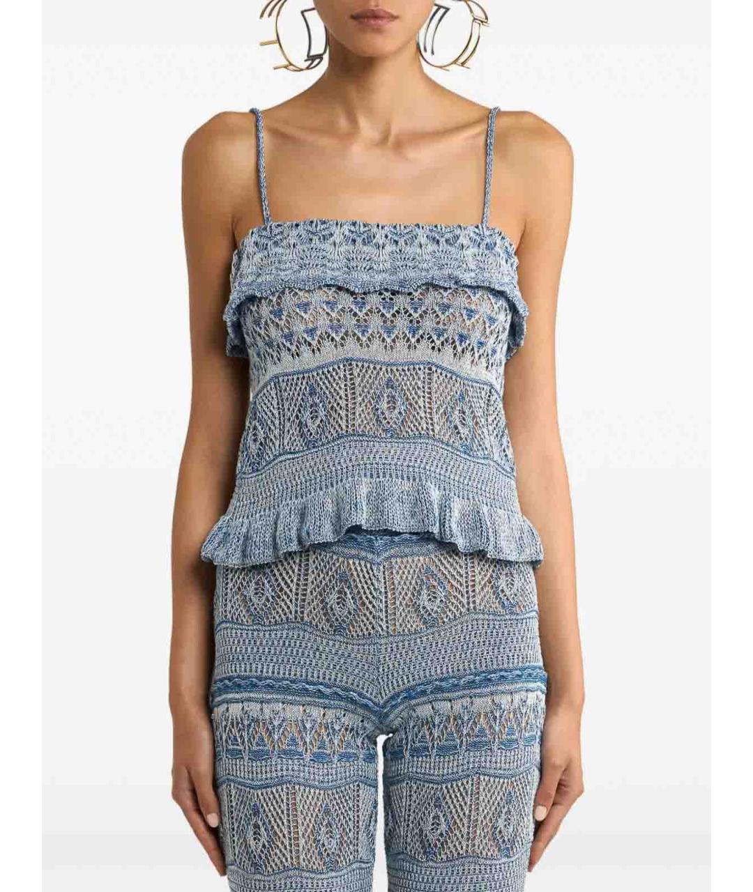ETRO Голубая хлопковая майка, фото 2