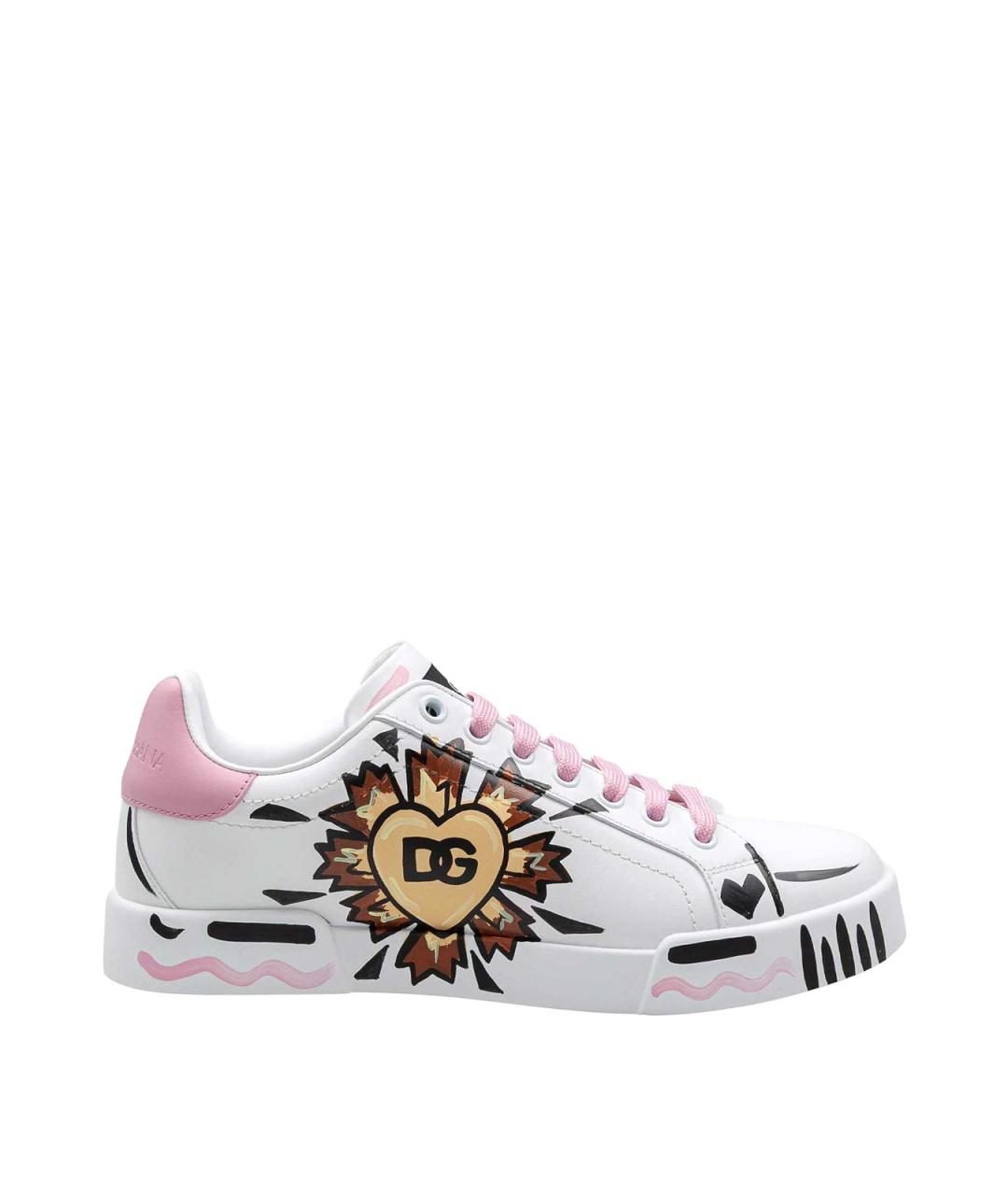 DOLCE&GABBANA Белые кожаные кроссовки, фото 1