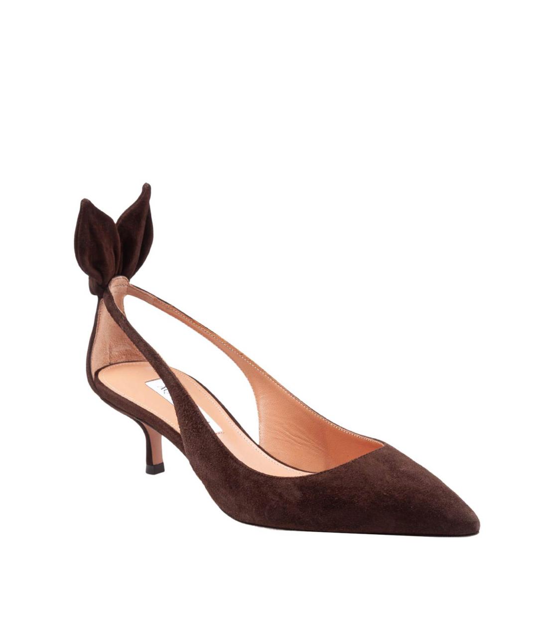 AQUAZZURA Коричневые замшевые туфли, фото 2