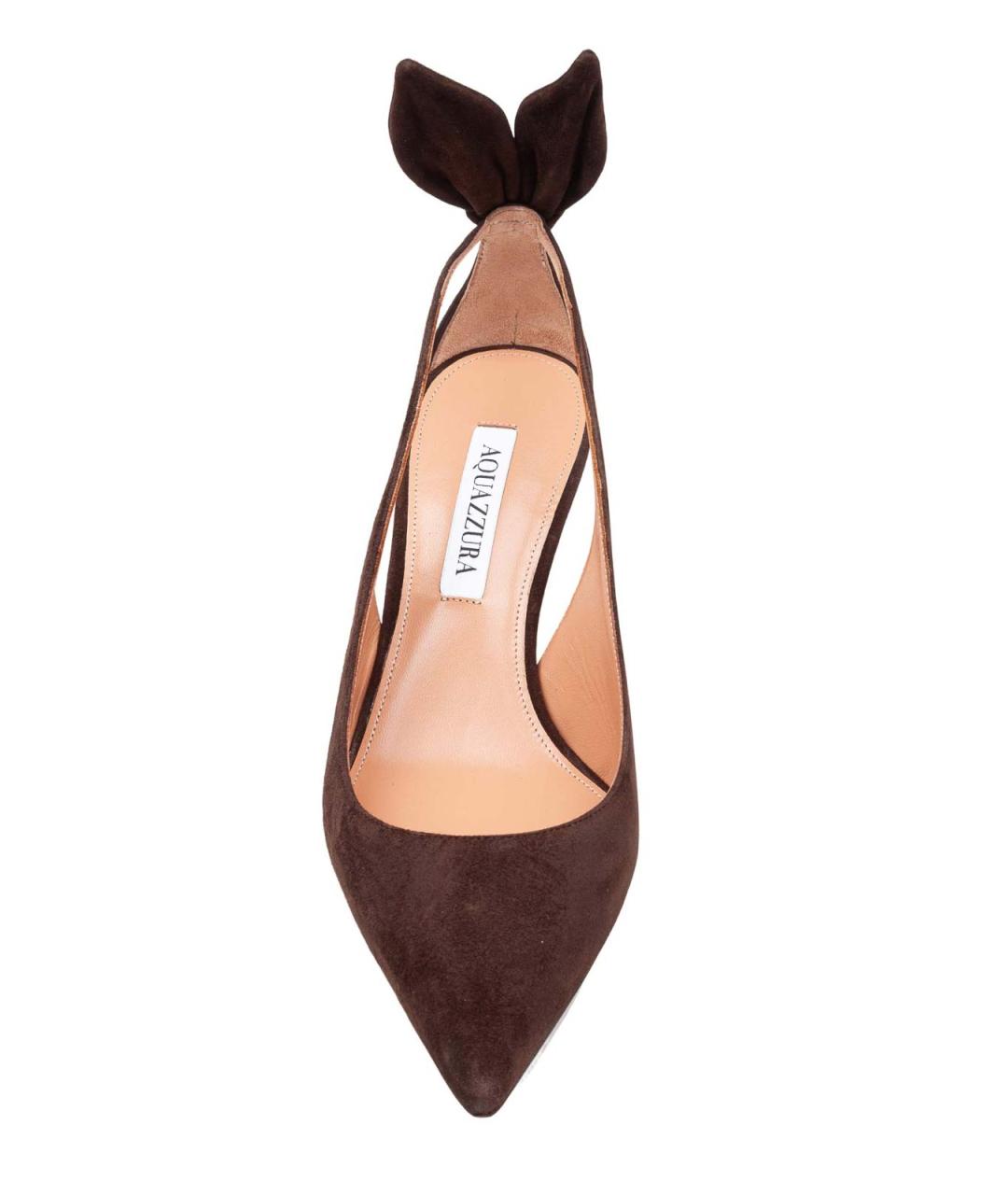 AQUAZZURA Коричневые замшевые туфли, фото 3