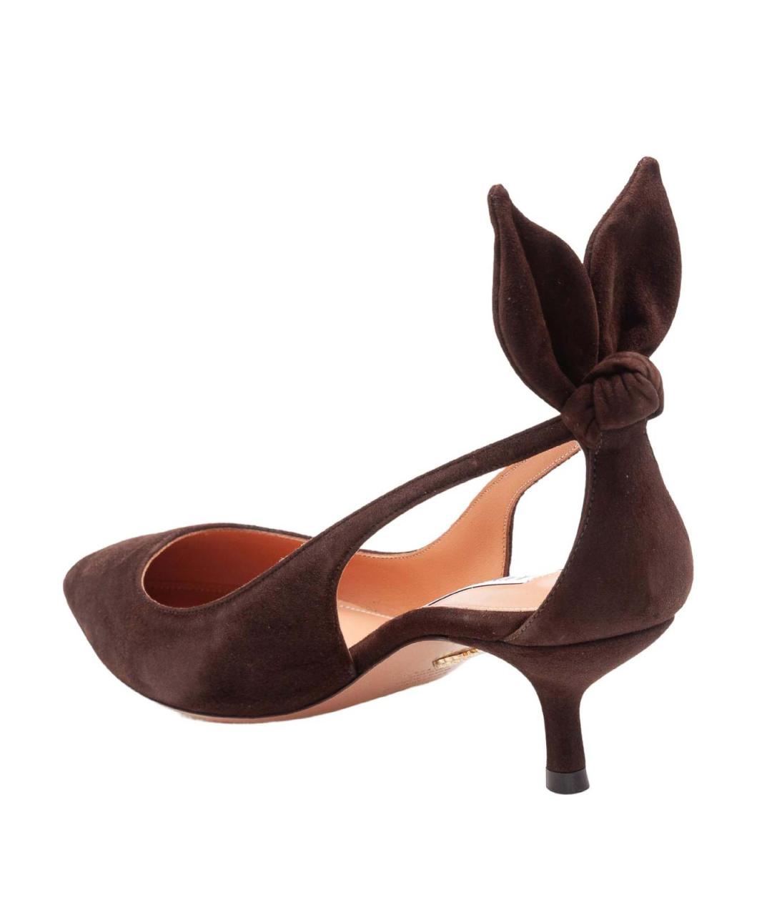 AQUAZZURA Коричневые замшевые туфли, фото 4