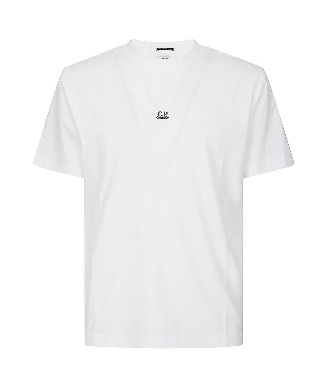CP COMPANY Белая хлопковая футболка, фото 1