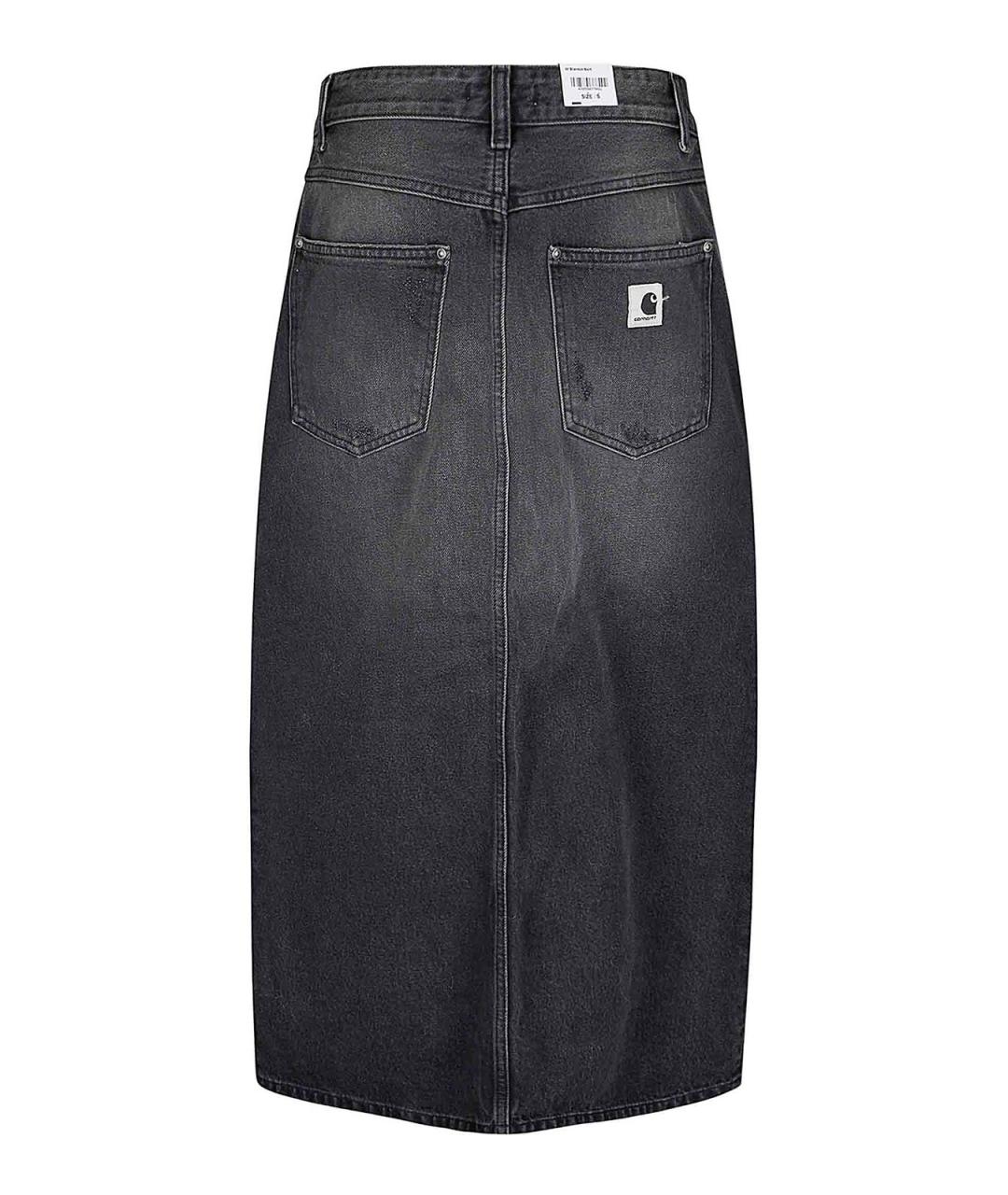 CARHARTT Черная хлопковая юбка миди, фото 2