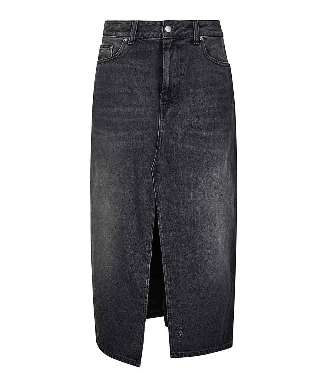 CARHARTT Черная хлопковая юбка миди, фото 1