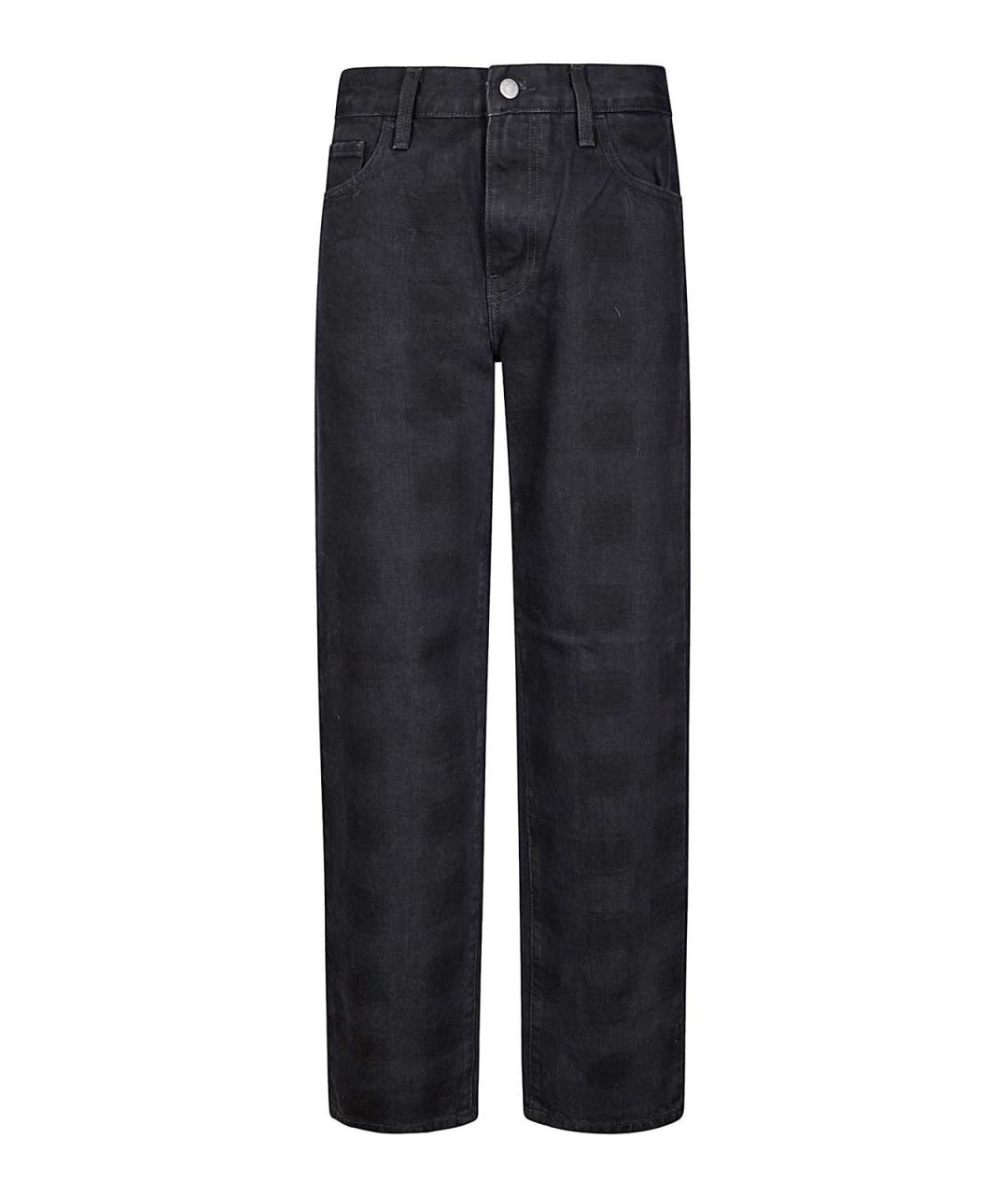 CARHARTT Черные хлопковые прямые джинсы, фото 1