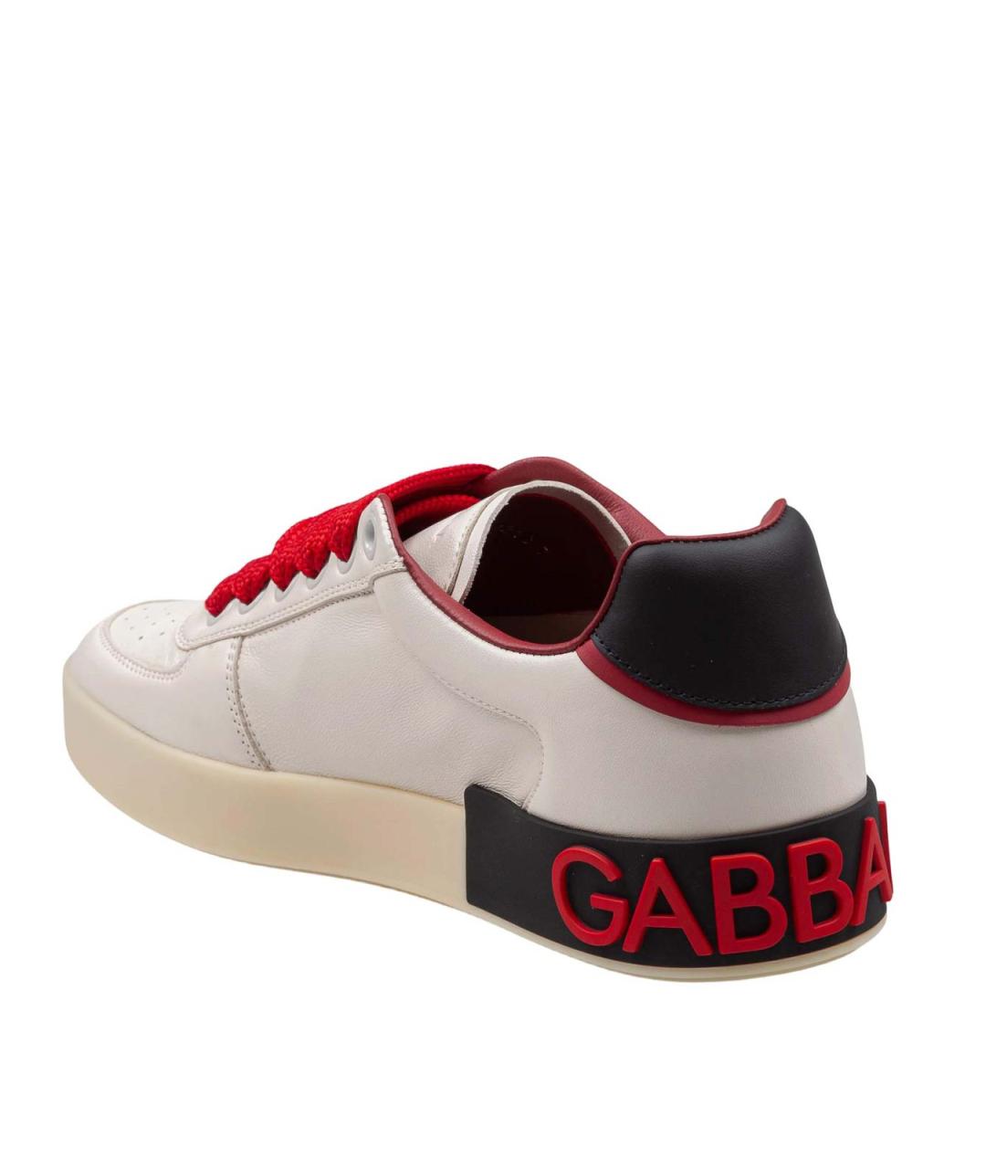 DOLCE&GABBANA Бежевые кожаные низкие кроссовки / кеды, фото 4