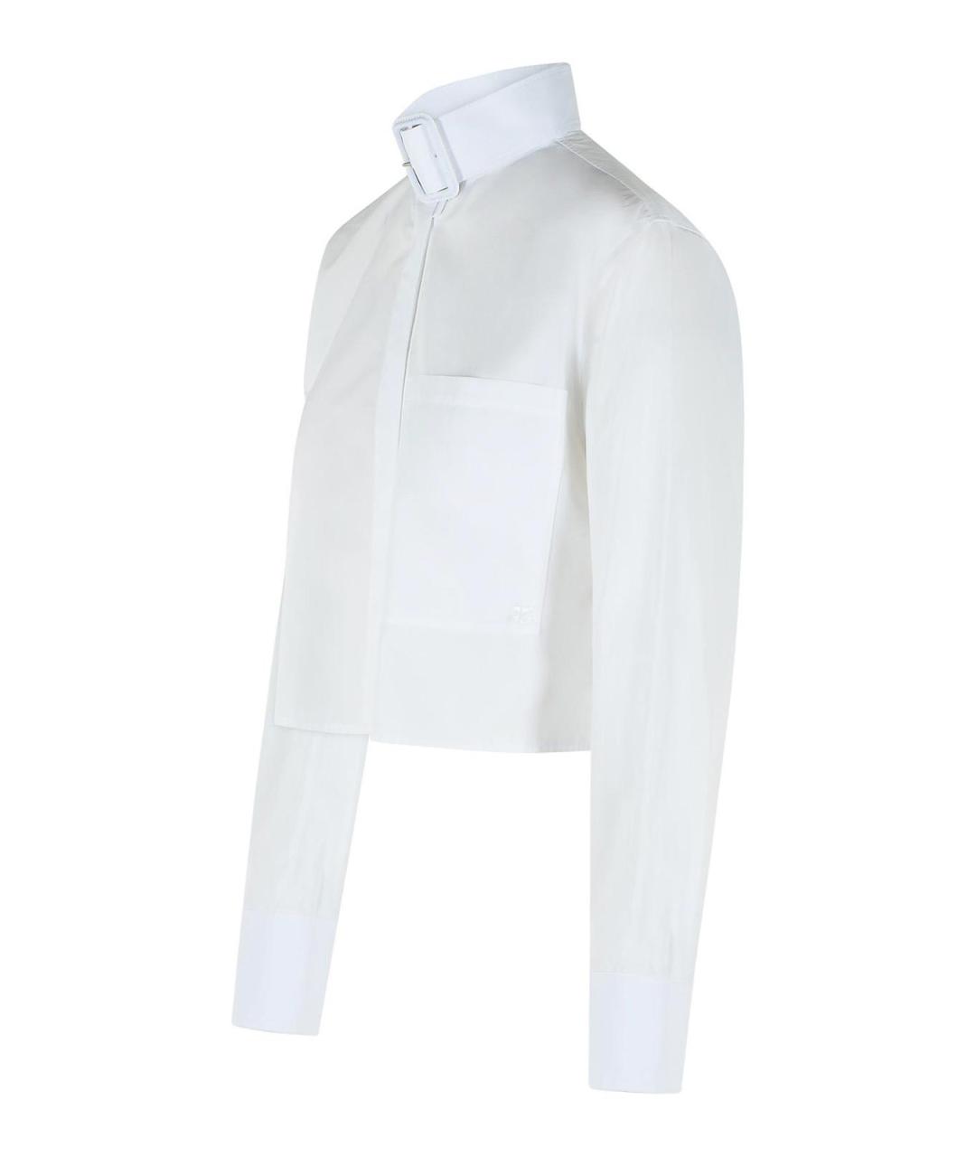 COURREGES Белая хлопковая рубашка, фото 3