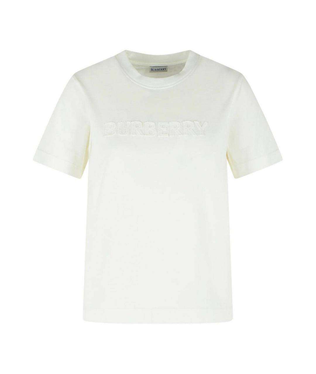 BURBERRY Белая хлопковая футболка, фото 1