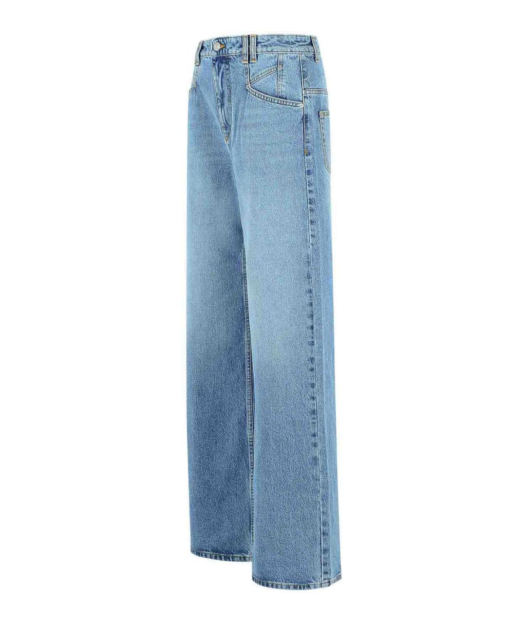 ISABEL MARANT Голубые хлопковые прямые джинсы, фото 3