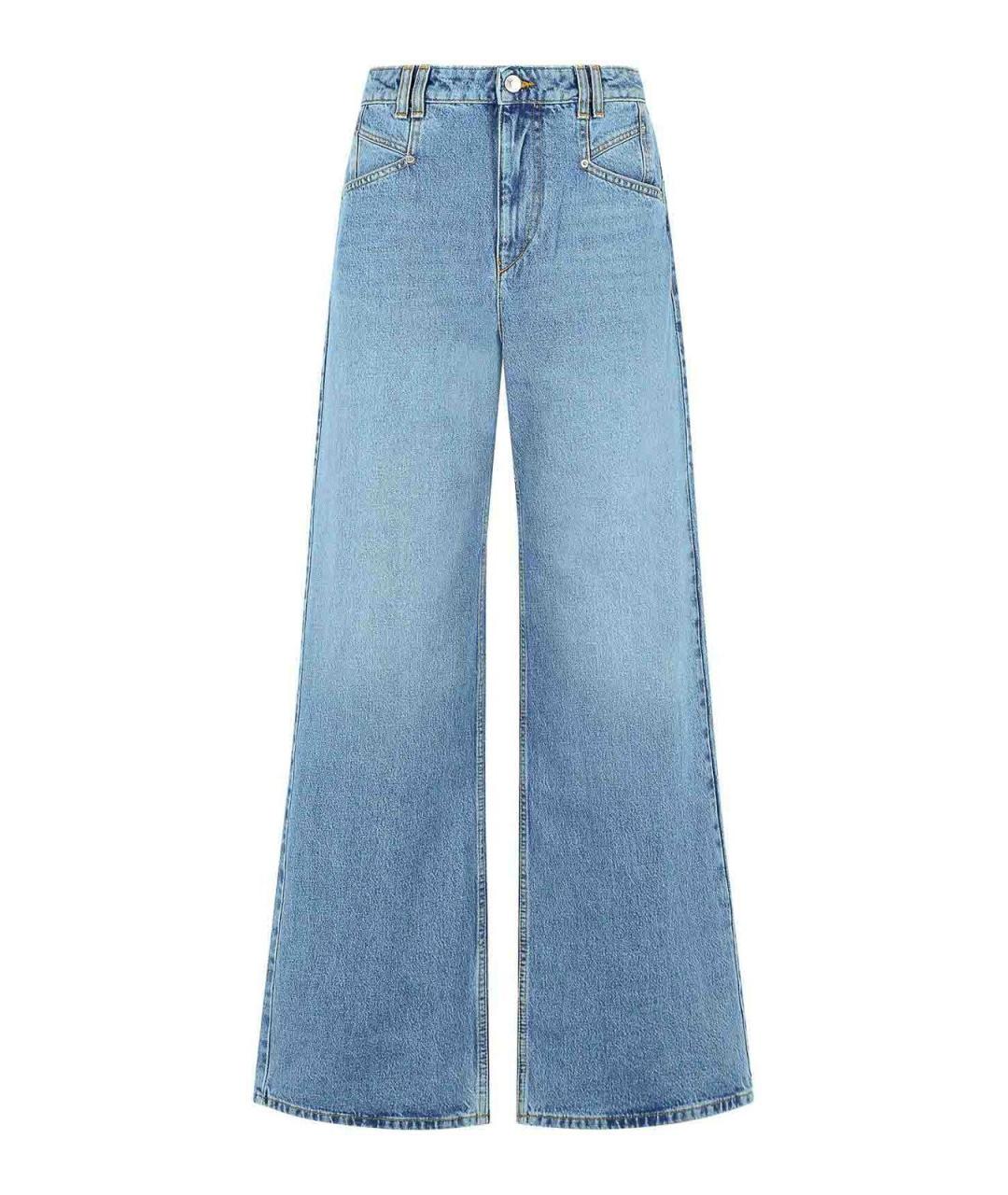 ISABEL MARANT Голубые хлопковые прямые джинсы, фото 1