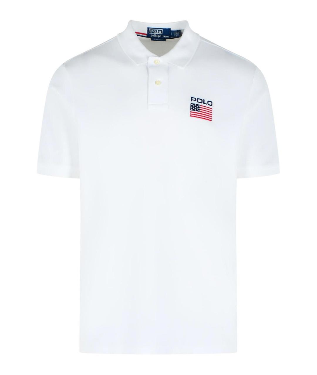 POLO RALPH LAUREN Белое хлопковое поло с коротким рукавом, фото 1