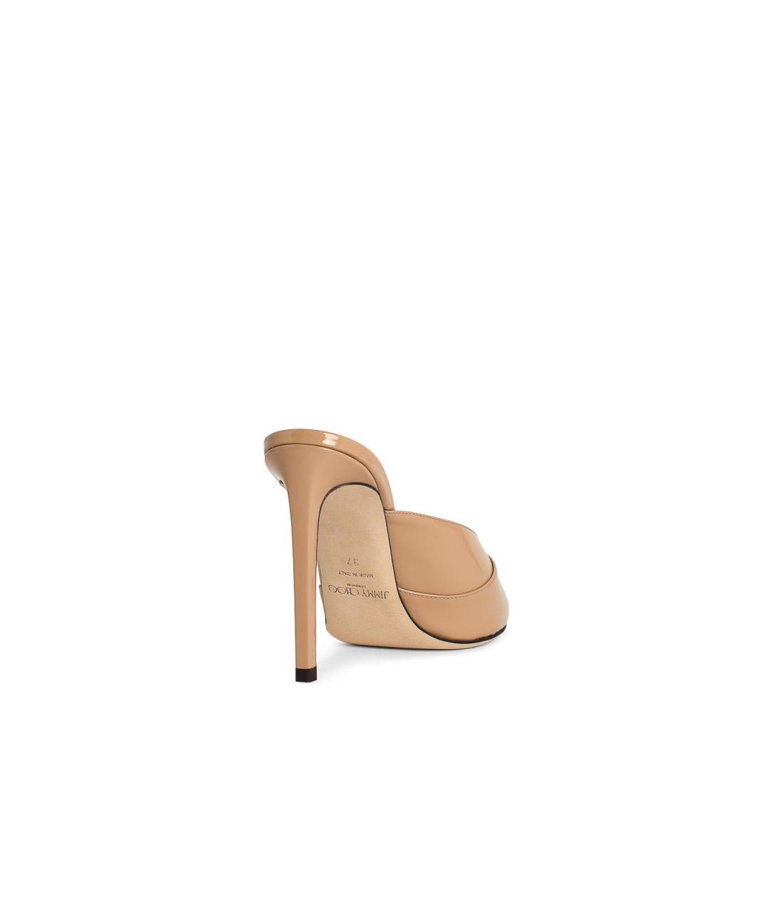 JIMMY CHOO Бежевые кожаные мюли, фото 3