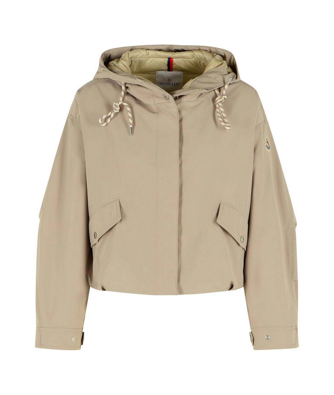 MONCLER Бежевая полиэстеровая куртка, фото 1