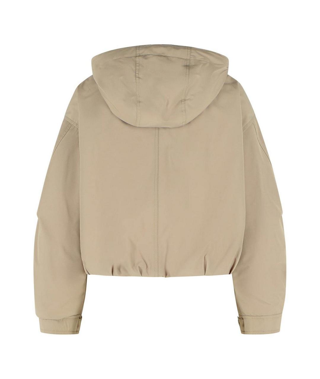 MONCLER Бежевая полиэстеровая куртка, фото 2