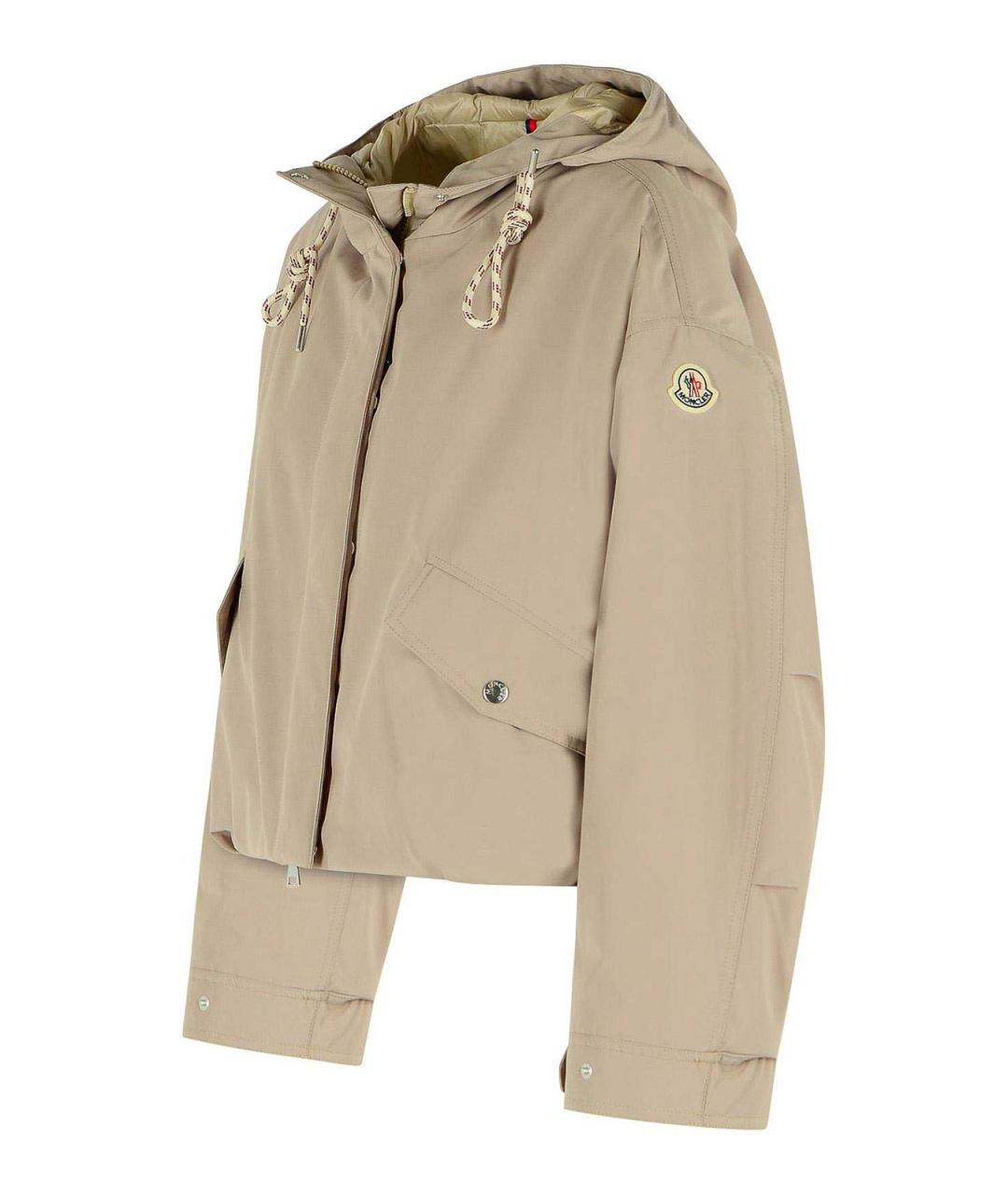 MONCLER Бежевая полиэстеровая куртка, фото 3