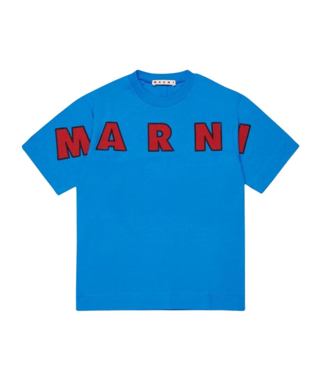 MARNI Синяя хлопковая детская футболка, фото 1