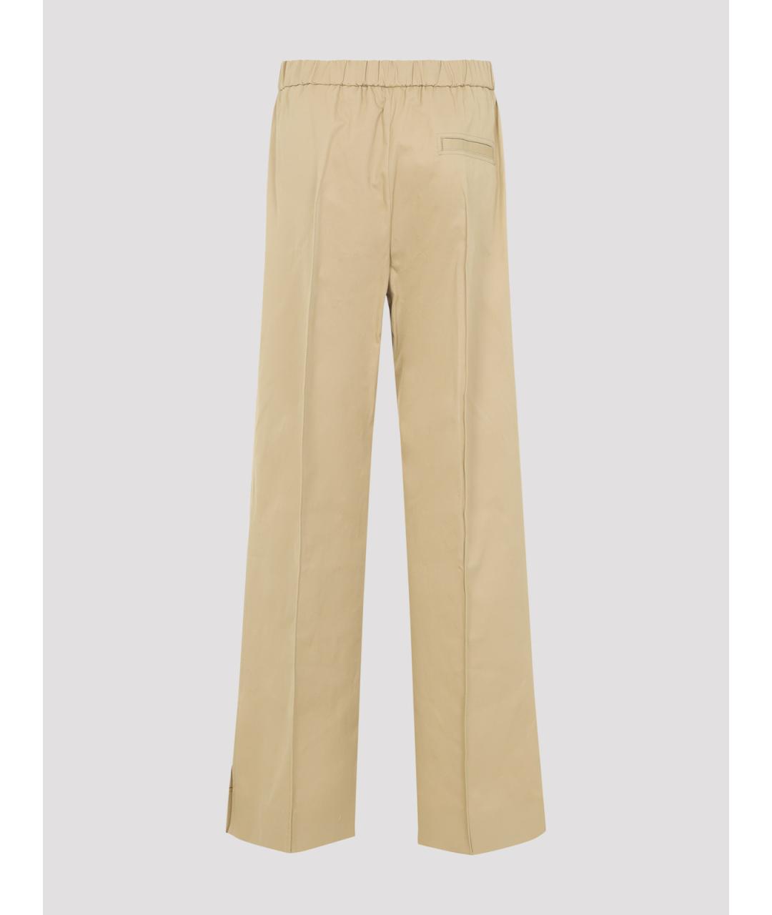 JIL SANDER Бежевые хлопковые спортивные брюки и шорты, фото 2