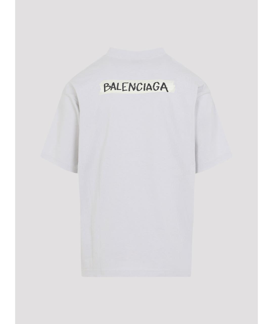 BALENCIAGA Белая хлопковая футболка, фото 2