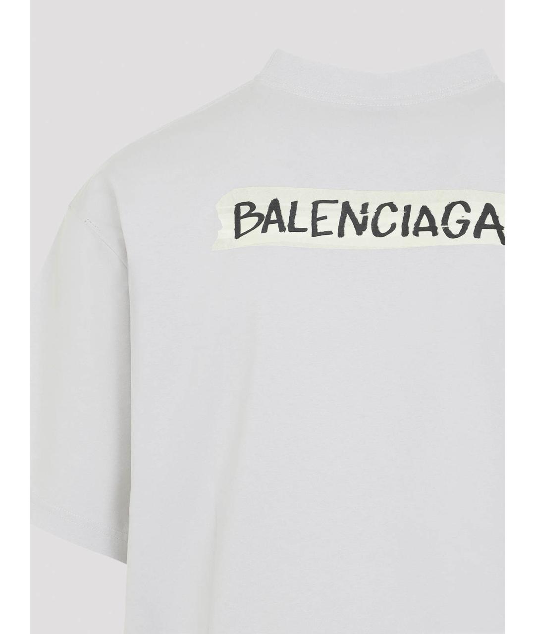 BALENCIAGA Белая хлопковая футболка, фото 3