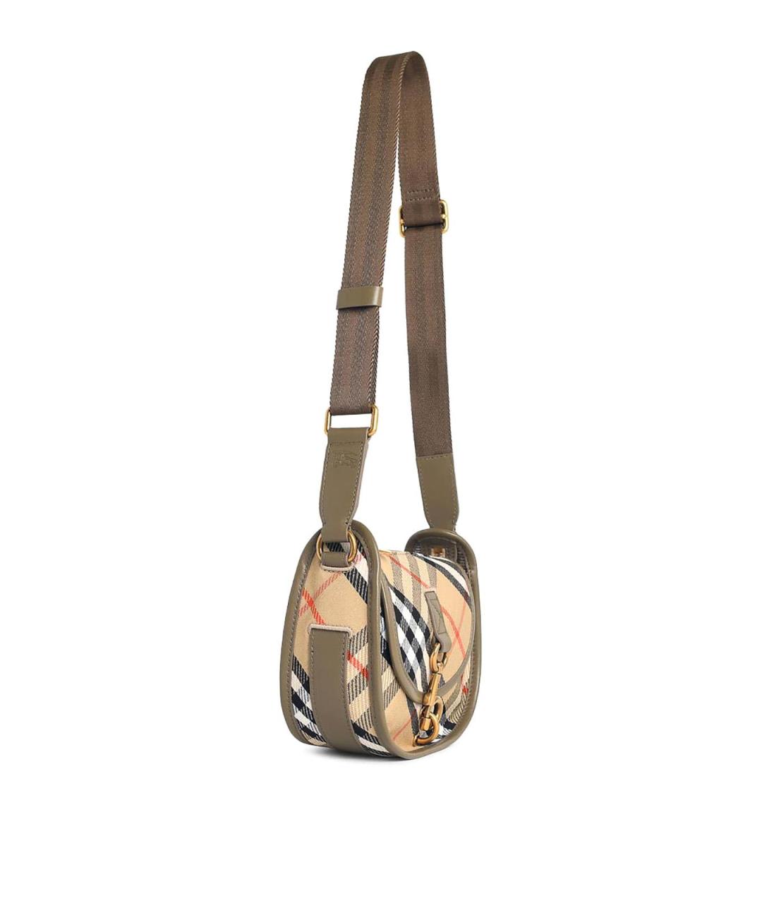 BURBERRY Бежевая хлопковая сумка через плечо, фото 2