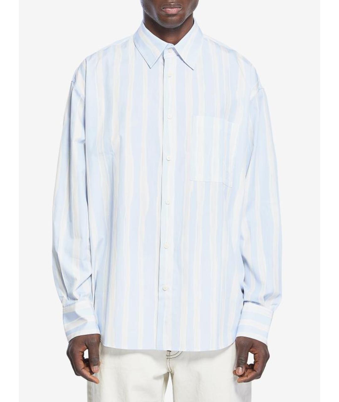 JACQUEMUS Голубая хлопковая кэжуал рубашка, фото 5