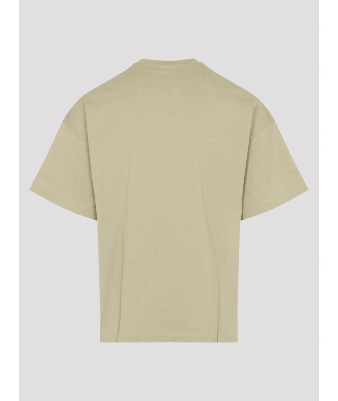 JIL SANDER Бежевая хлопковая футболка, фото 2